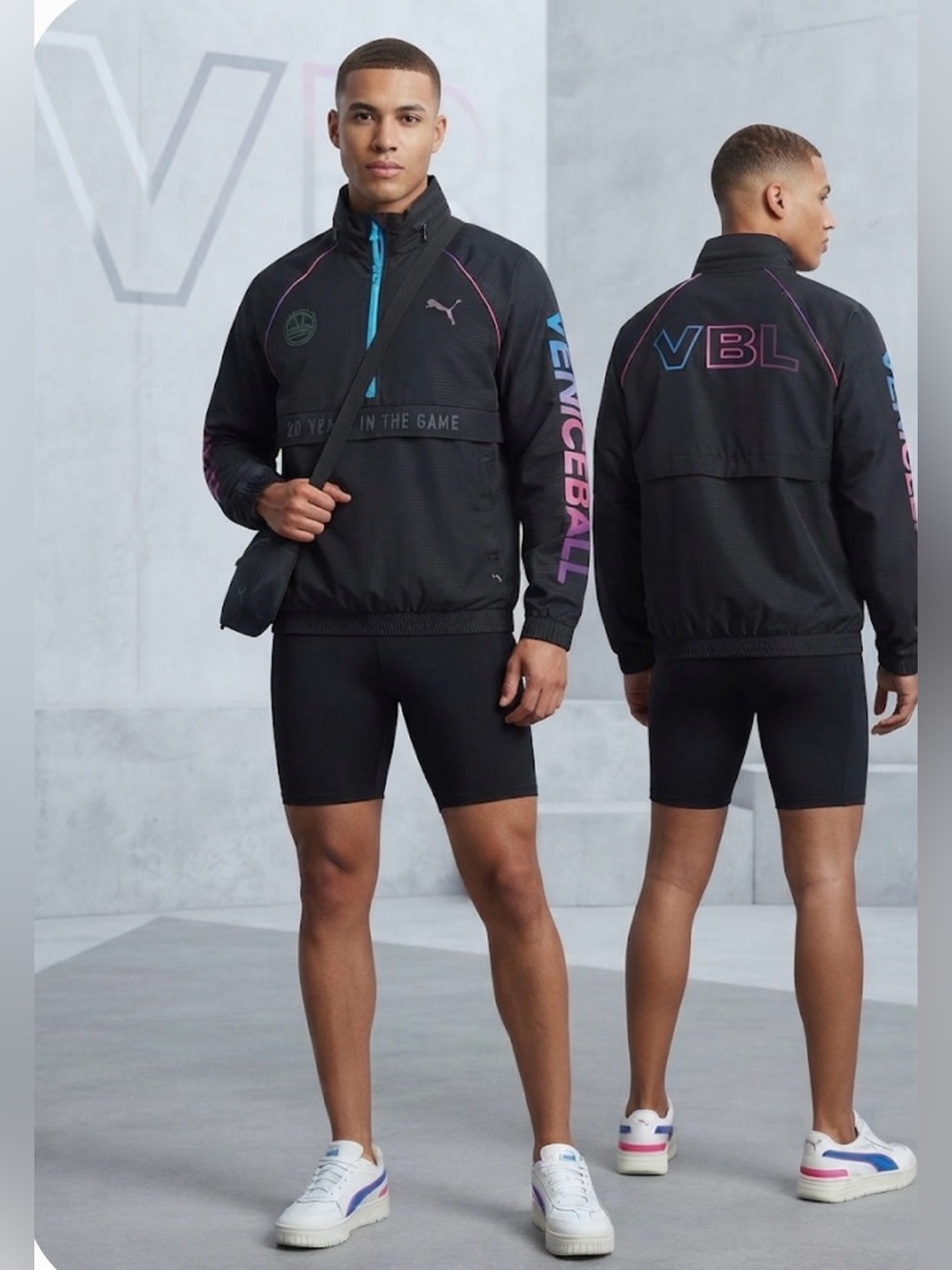 PUMA x VBL Men's Hooded Sport Jacket Anorak Windbreaker Black XXL NWT